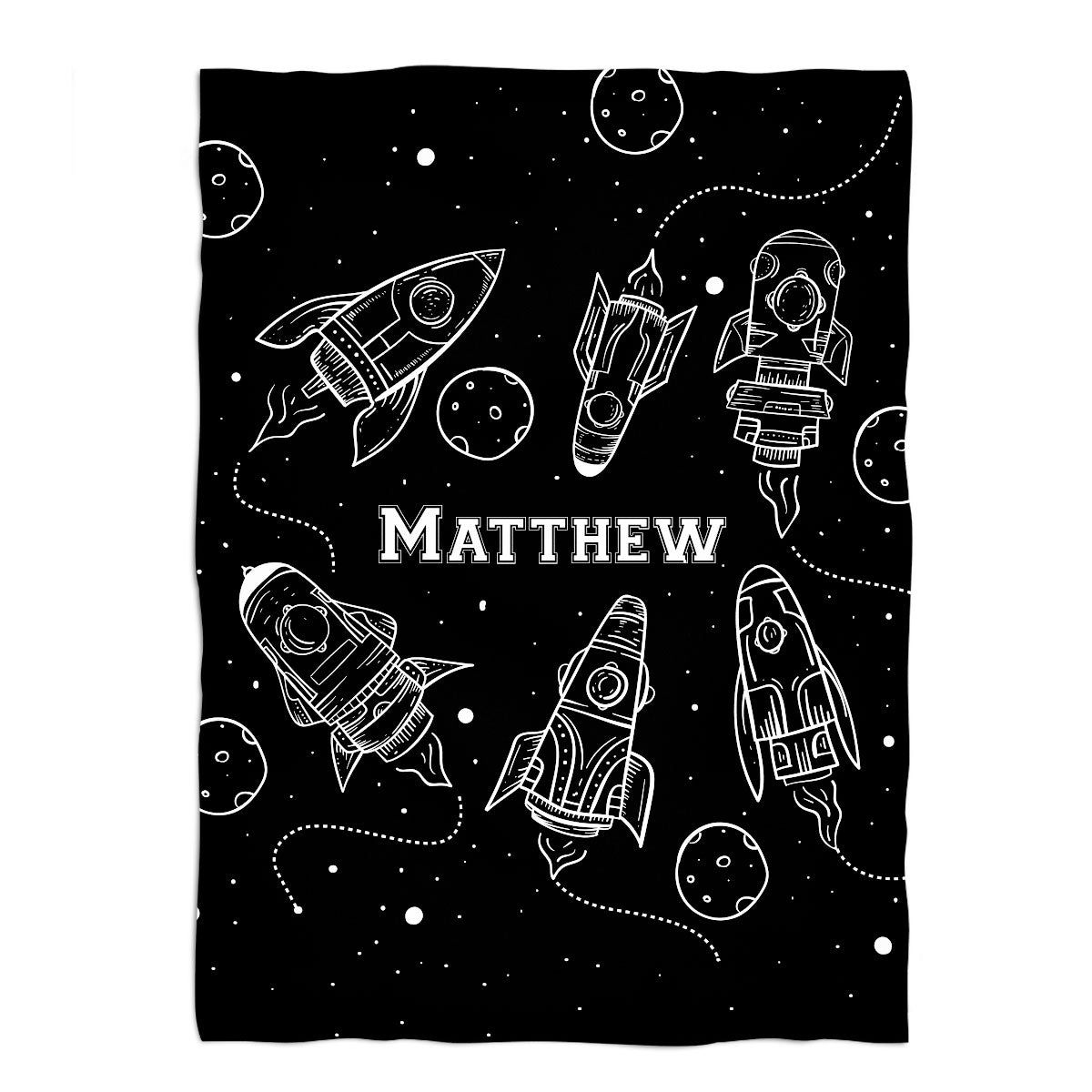 Skyrocket name black fleece blanket - Wimziy&Co.