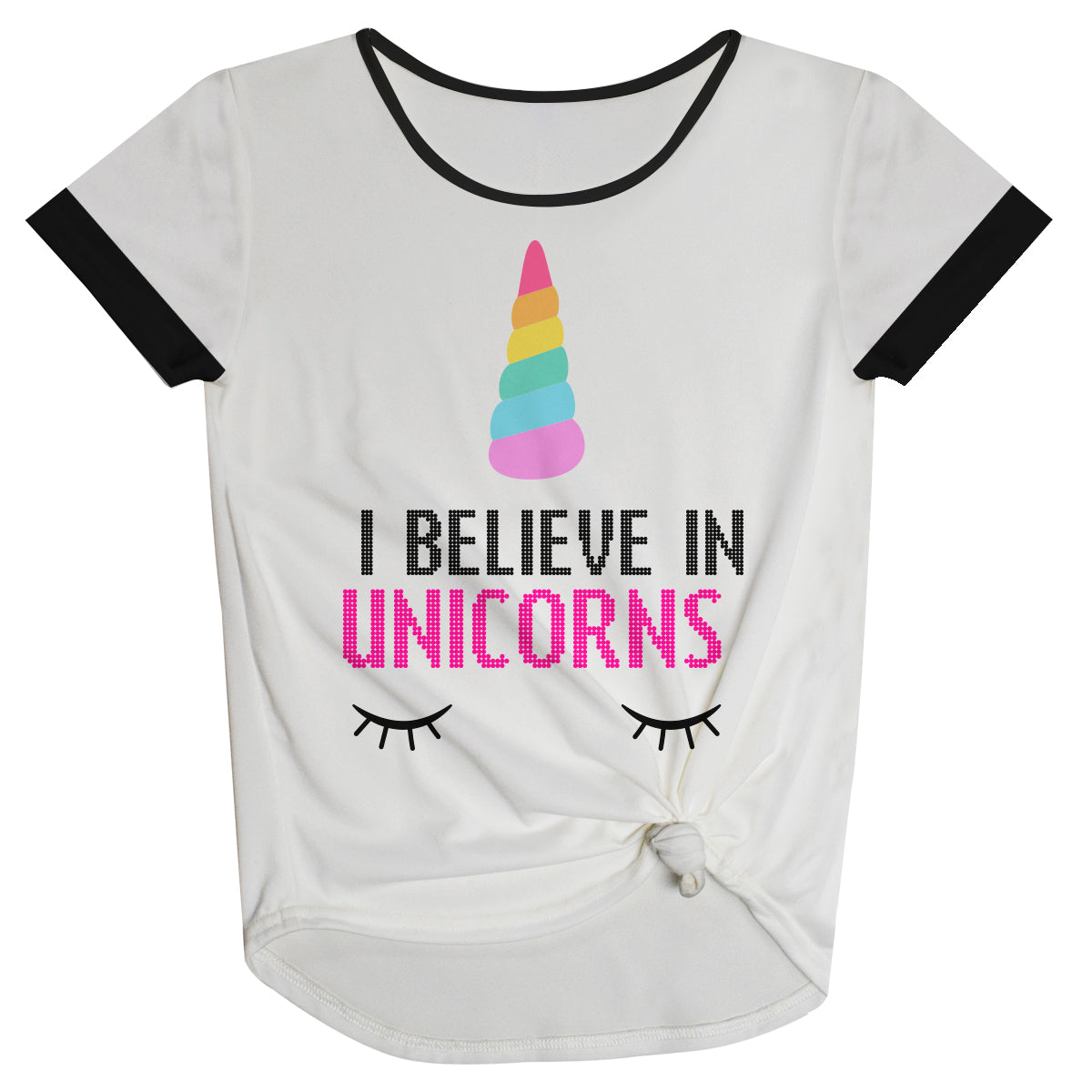 Believe In Unicorns White Knot Top - Wimziy&Co.