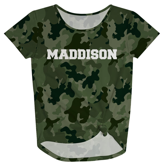Girls green camo knot top - Wimziy&Co.