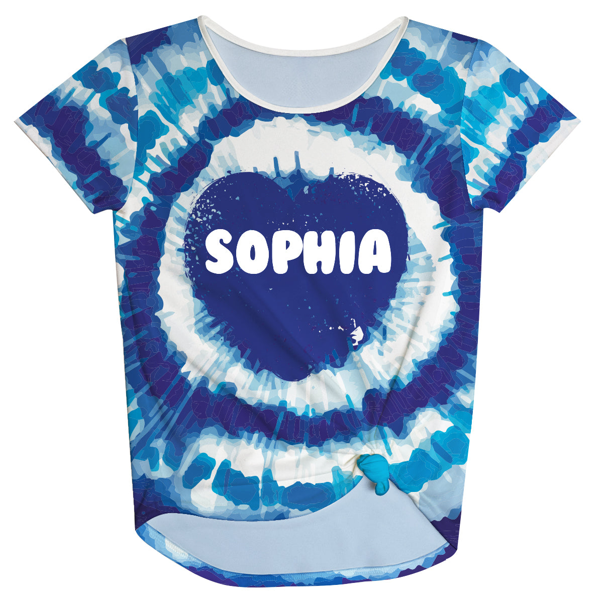 Name Tie Dye Blue Knot Top - Wimziy&Co.