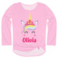 Unicorn Name Pink Long Sleeve Knot Top - Wimziy&Co.