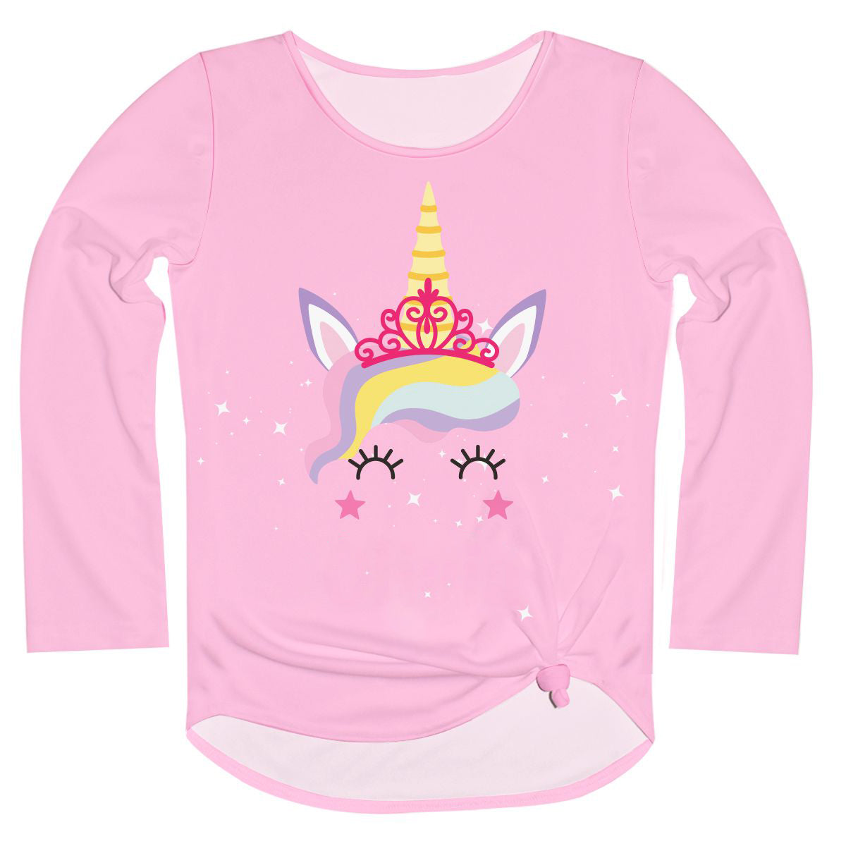 Unicorn Name Pink Long Sleeve Knot Top - Wimziy&Co.