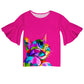 Cat Name Hot Pink Short Sleeve Ruffle Top - Wimziy&Co.