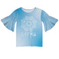 Mandala Name Light Blue Degrade Short Sleeve Ruffle Top - Wimziy&Co.
