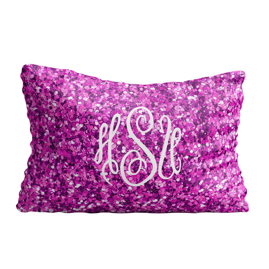 Monogram purple glitter pillow case - Wimziy&Co.