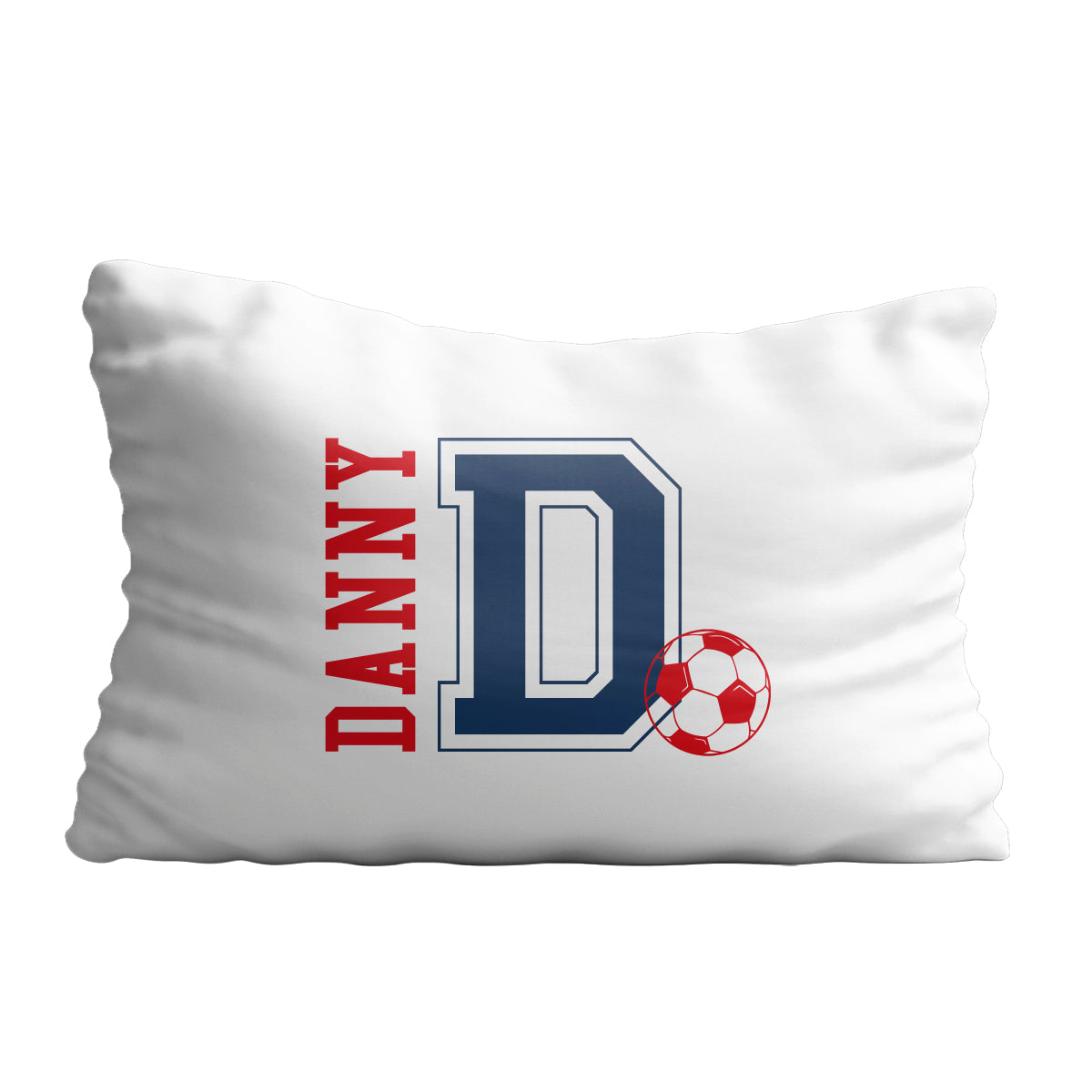 Soccer initial and name white pillow case - Wimziy&Co.