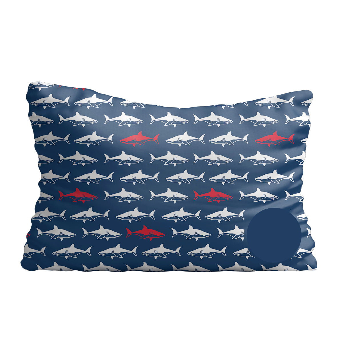 Sharks print monogram navy and red pillow case - Wimziy&Co.