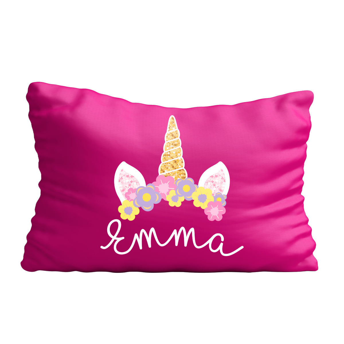 Unicorn name hot pink pillow case - Wimziy&Co.