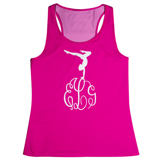 Hot pink gymnast silhouette with monogram - Wimziy&Co.