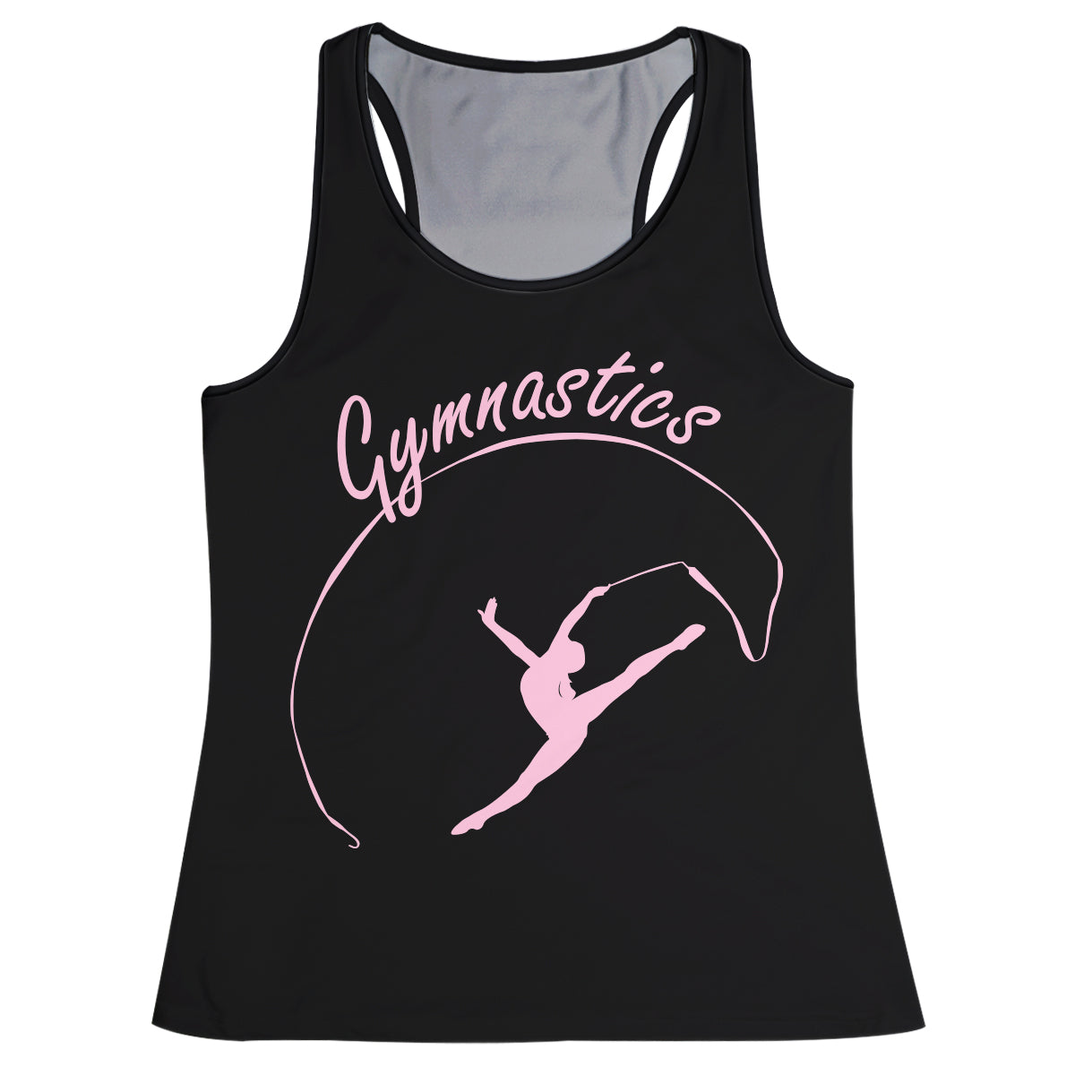 Black and pink gymnast silhouette girls tank top - Wimziy&Co.