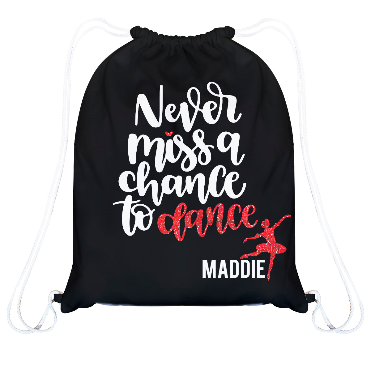 Dance Name Black Beach Bag 14 x 19 - Wimziy&Co.