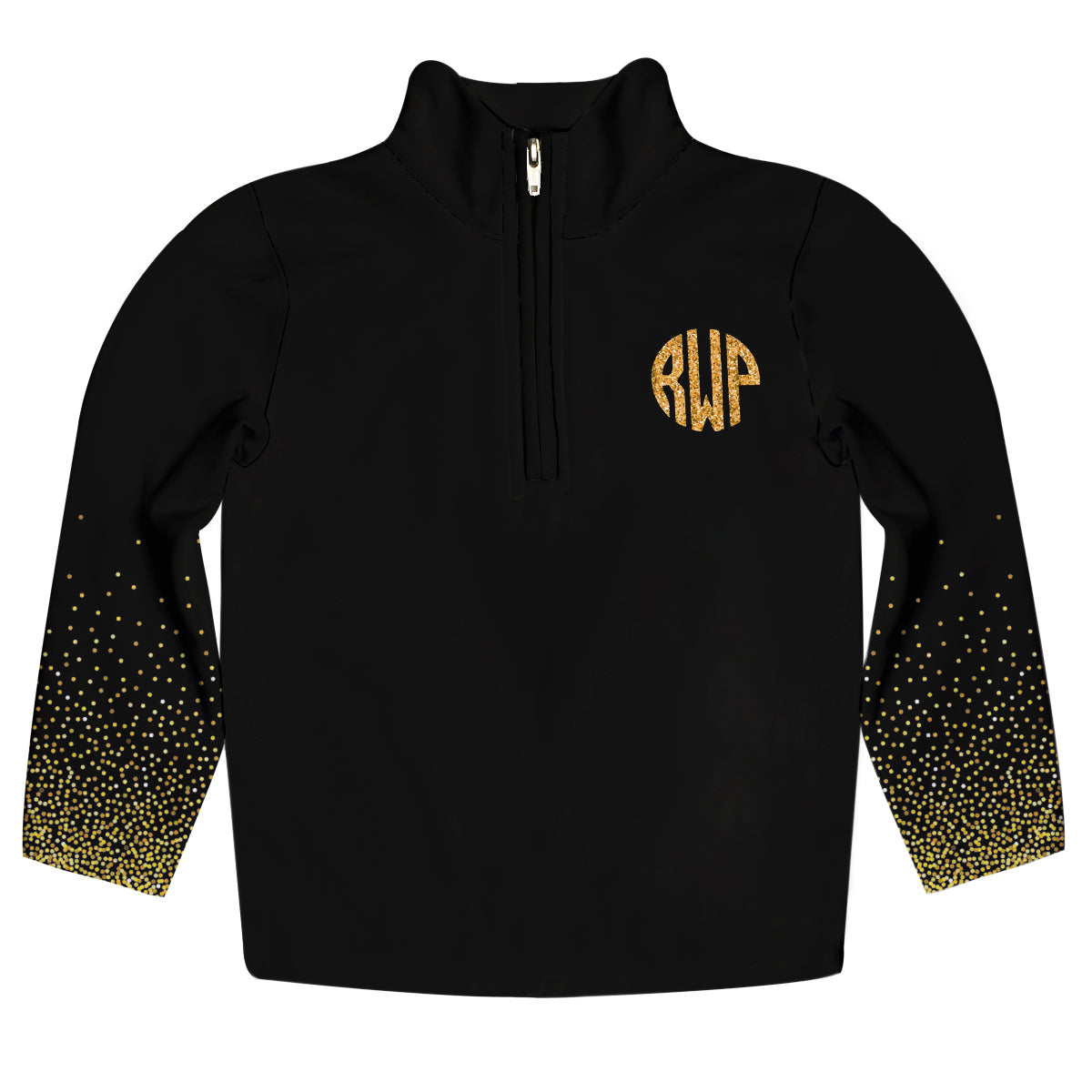 Monogram Gold And Black Long Sleeve Quarter Zip - Wimziy&Co.
