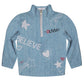 The Future Is Female Name Light Blue Denim Long Sleeve Quarter Zip - Wimziy&Co.